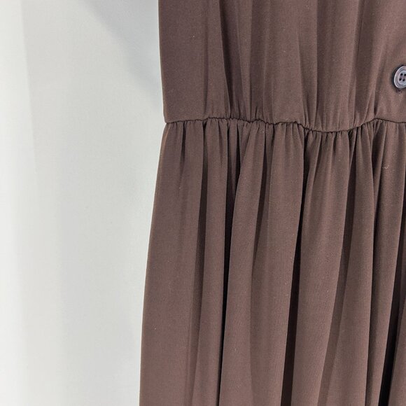 Flattering Aline full skirt choc brown easy care jersey dress Coldwater Creek 8p - Picture 7 of 12